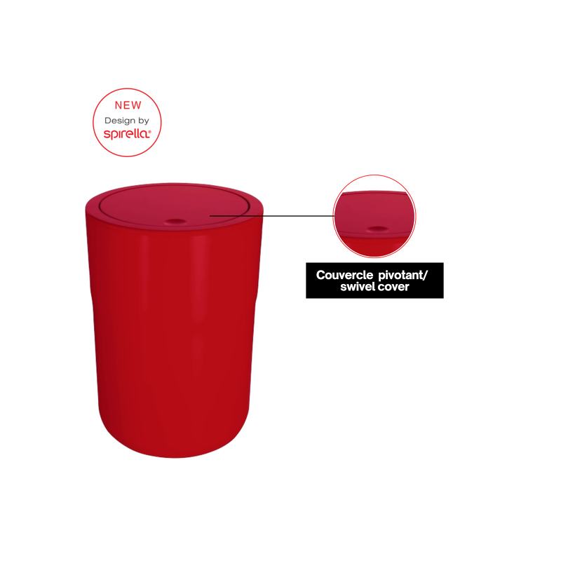 Spirella Poubelle à  Bascule COCCO 5L Rouge Spirella