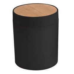 Spirella Poubelle à bascule De Salle De Bain Bambou ALAIS 2 5L Noir Spirella