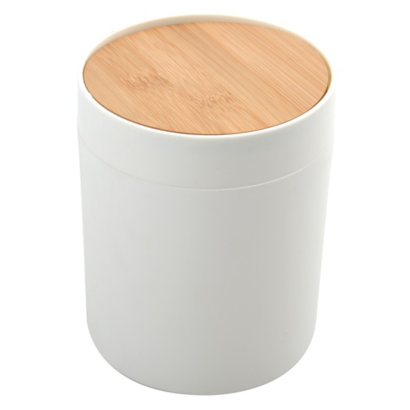 spirella Poubelle à bascule de salle de bain PP & Bambou ALAIS 2 5L Blanc Spirella