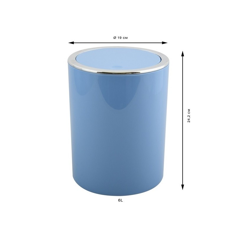 Spirella Poubelle à  Bascule KAMAKA 6L Bleu Pastel MSV