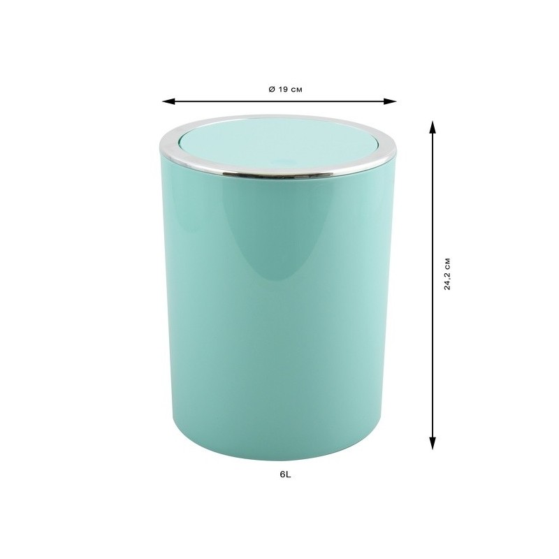 Spirella Poubelle à  Bascule KAMAKA 6L Vert Pastel MSV