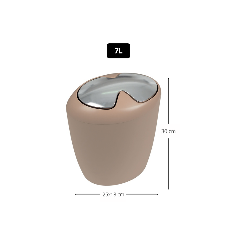 Spirella Poubelle à  Bascule Polyresine ETNA 7L Beige Bahamas Spirella
