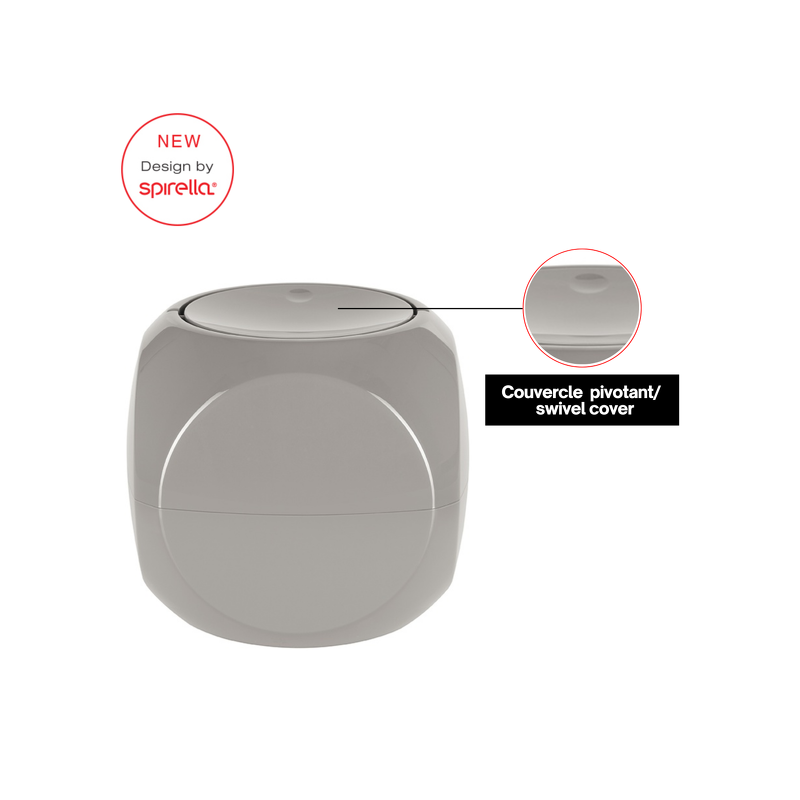 Spirella Poubelle à  Bascule Poubelle DICE 1L Taupe Spirella