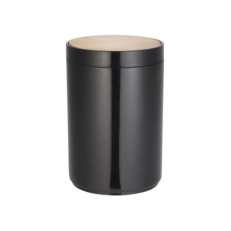 spirella poubelle à  bascule PP & Bambou OSLO 5L Noir MSV