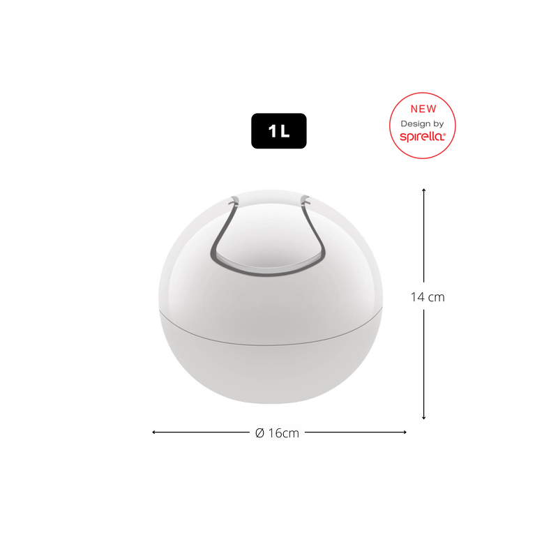 Spirella Poubelle à  Bascule PP BOWL 1L Blanc Uni Spirella