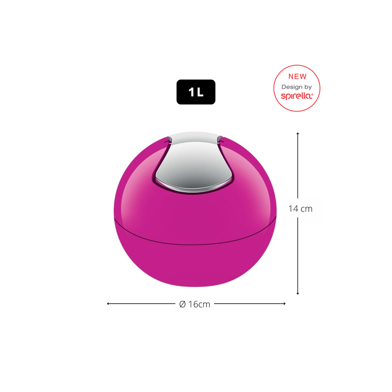 Spirella Poubelle à  Bascule PP BOWL 1L Rose Foncé Spirella