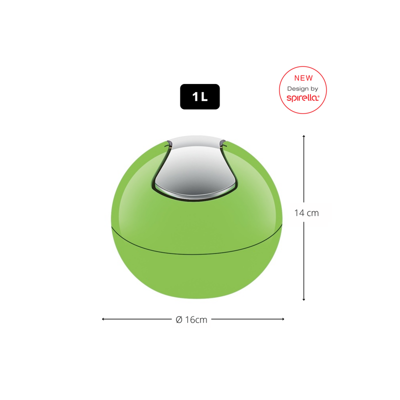 Spirella Poubelle à Bascule PP BOWL 1L Vert Kiwi Spirella