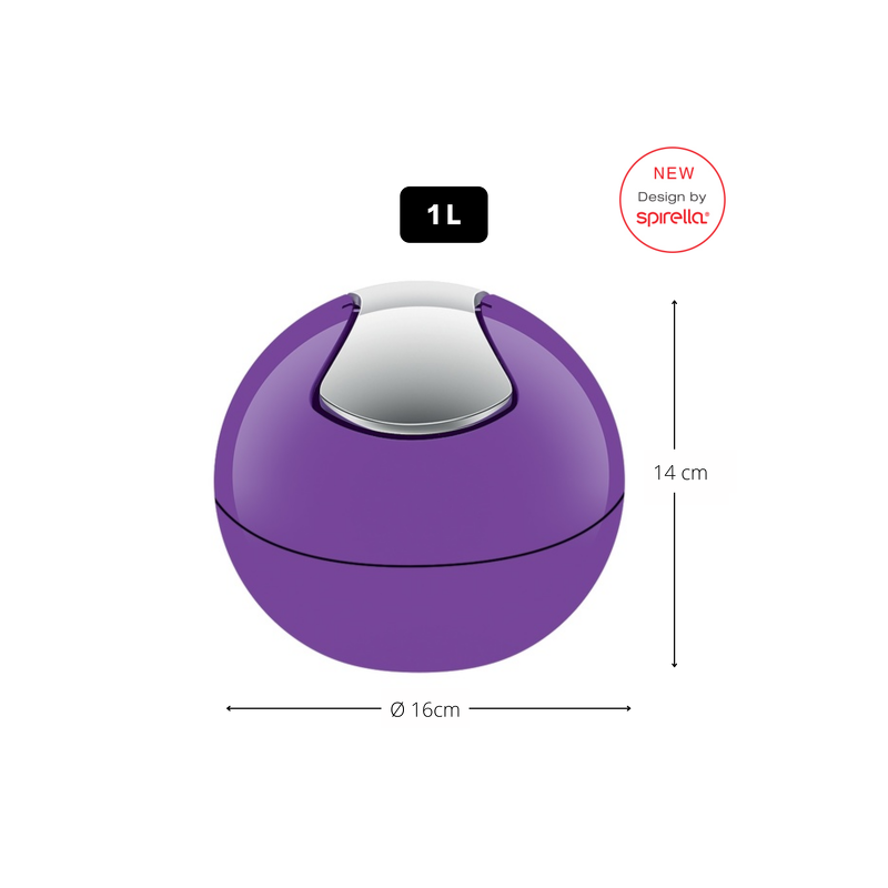 Spirella Poubelle à Bascule PP BOWL 1L Violet Spirella