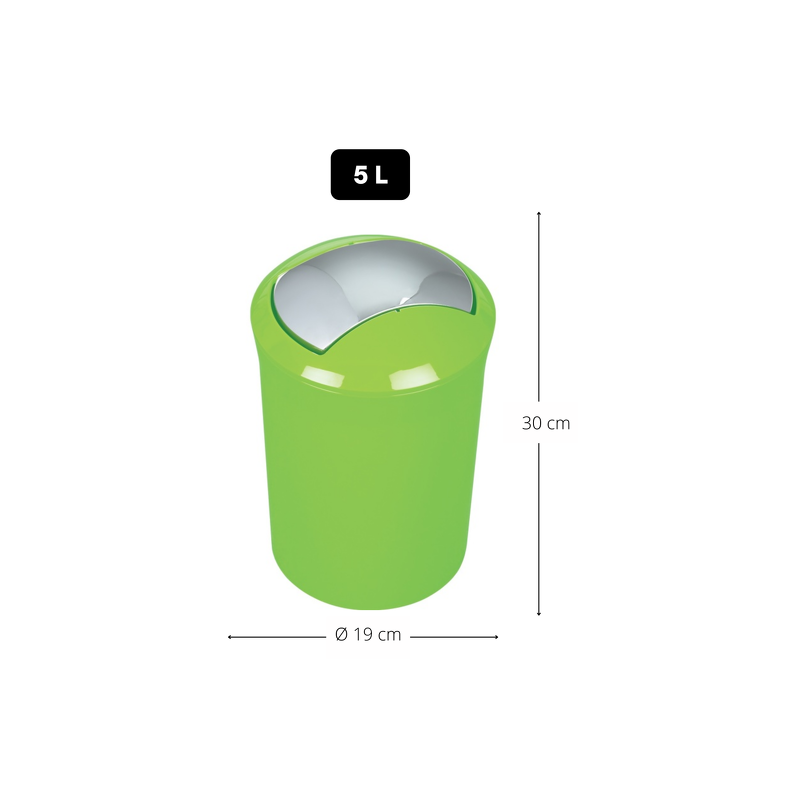 Spirella Poubelle à  Bascule PS SYDNEY 5L Vert Kiwi Spirella