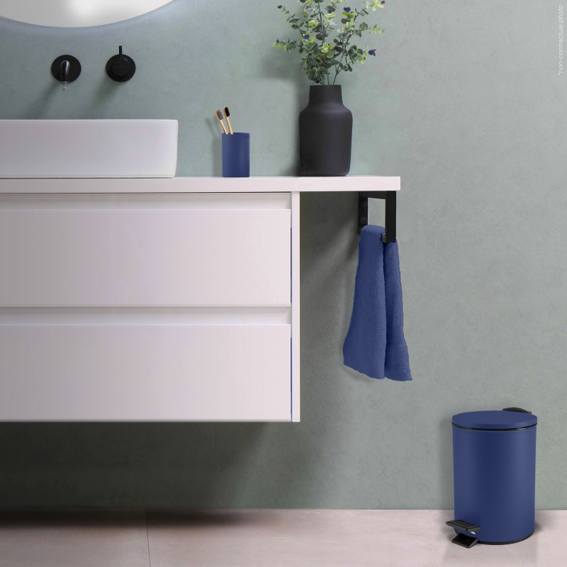Spirella Poubelle à  Pédale Acier ADELAR 3L Bleu Mat Spirella