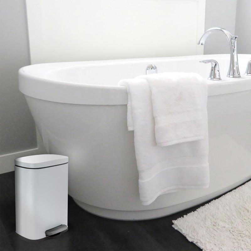 Spirella Poubelle à  Pédale Acier AKIRA 5L Blanc Mat Spirella