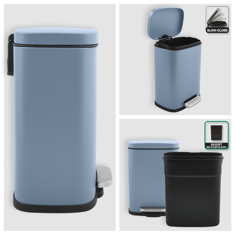 Spirella Poubelle à  Pédale Acier AKIRA 5L Fog Mat Spirella