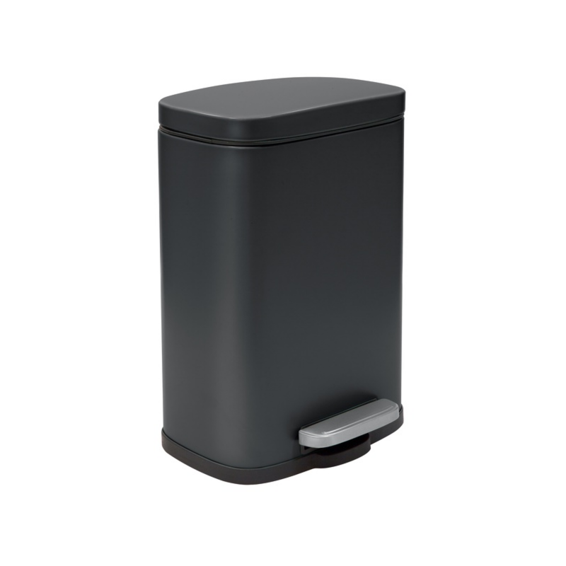 spirella Poubelle à  pédale Acier AKIRA 5L Noir mat Spirella
