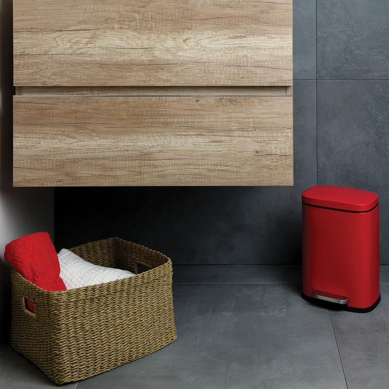Spirella Poubelle à  Pédale Acier AKIRA 5L Rouge Mat Spirella