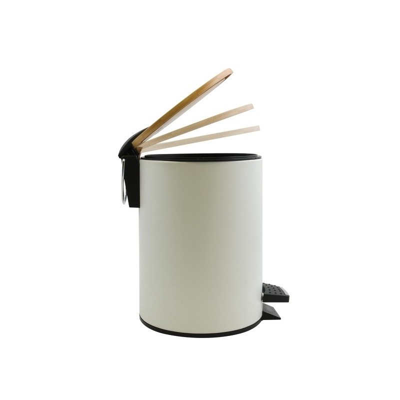 Spirella Poubelle à  Pédale Acier & Bambou ADONIS 3L Blanc Spirella