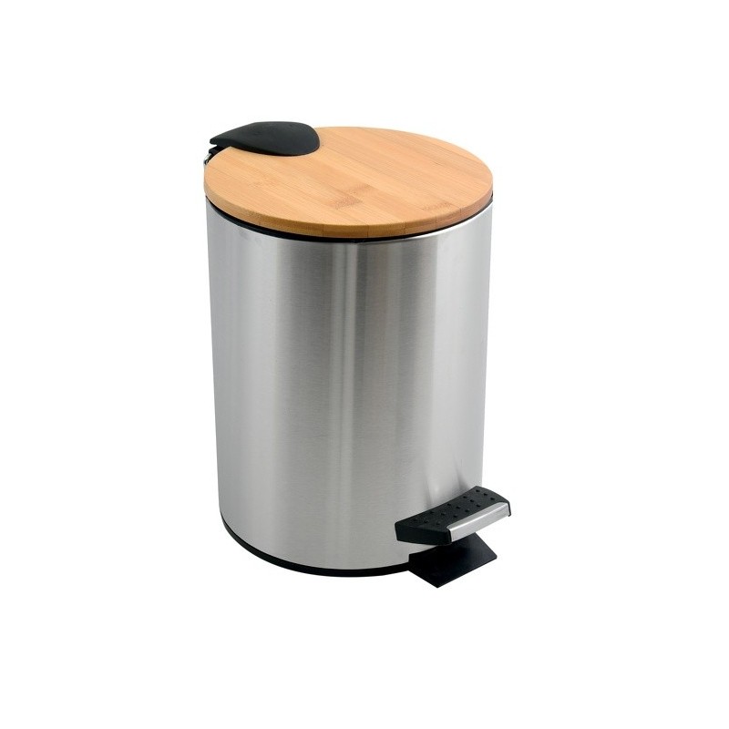 spirella Poubelle à  pédale Acier & Bambou ADONIS 5L Brossé Spirella