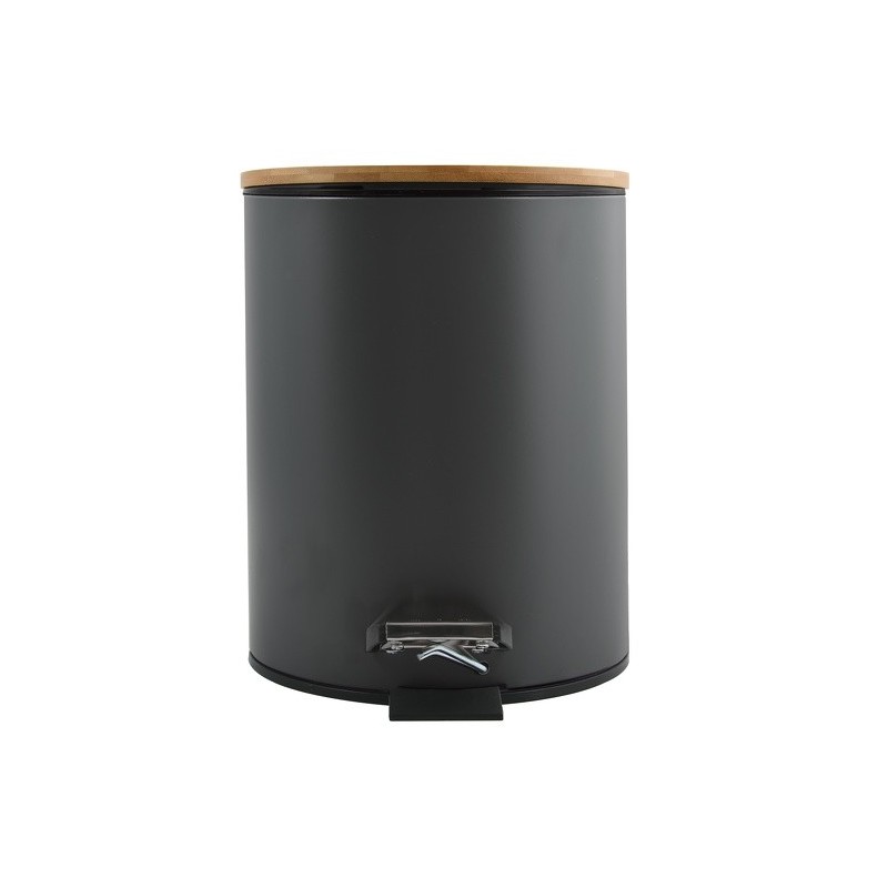 Spirella Poubelle à  Pédale Acier & Bambou ADONIS 5L Gris Anthracite Mat Spirella