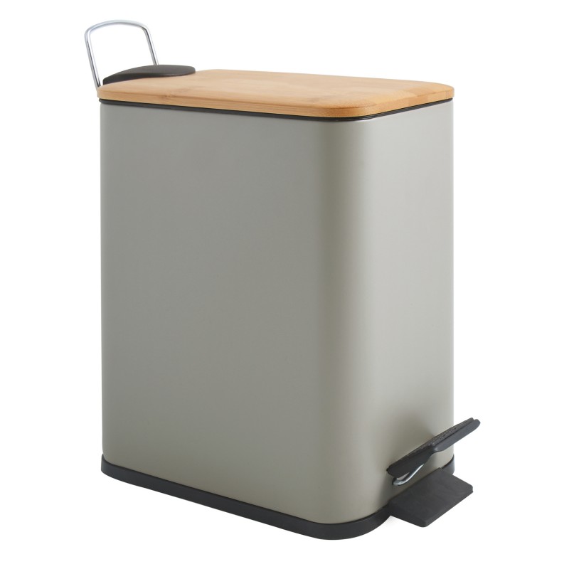 spirella Poubelle à  pédale Acier & Bambou ERIK 5L Taupe mat Spirella