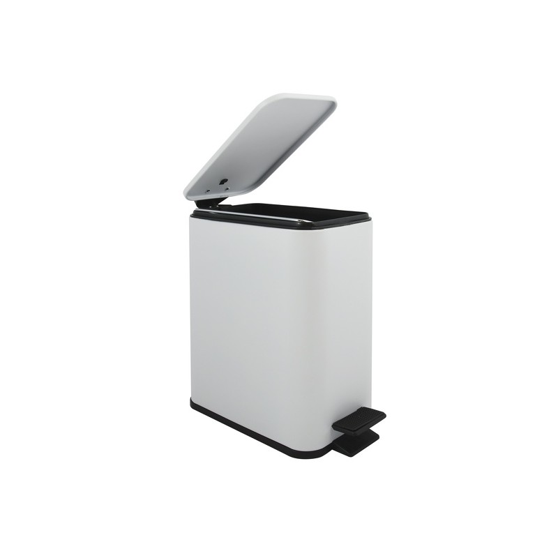 Spirella Poubelle à  Pédale Acier ERIK 5L Blanc Mat Spirella