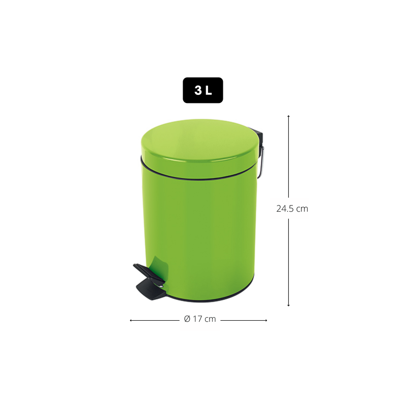 Spirella Poubelle à  Pédale Acier SYDNEY 3L Vert Kiwi Spirella