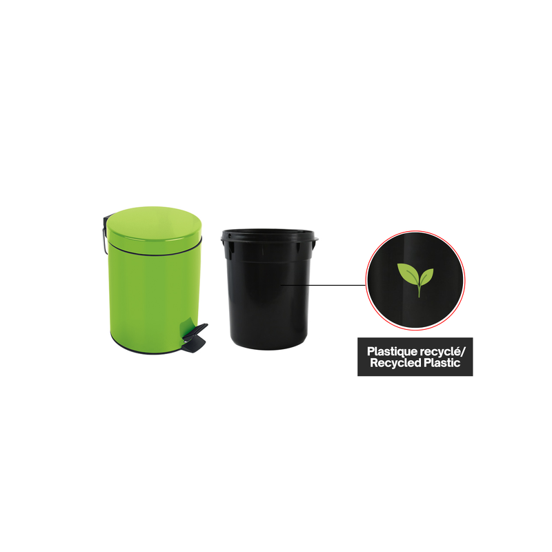 Spirella Poubelle à  Pédale Acier SYDNEY 5L Vert Kiwi Spirella