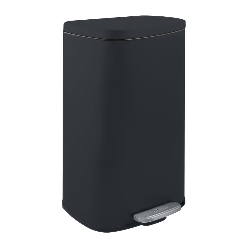 spirella Poubelle à  pédale de cuisine Acier AKIRA 30L Noir mat Spirella
