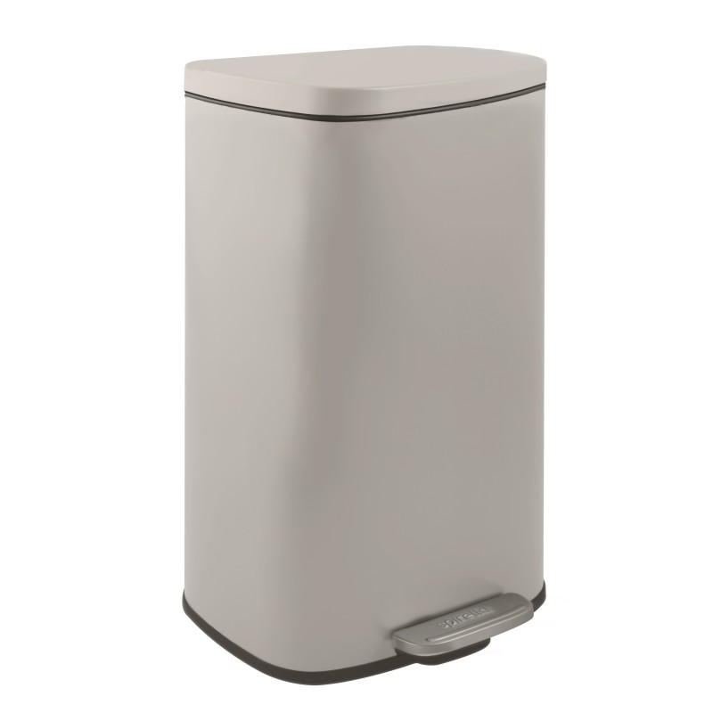 spirella Poubelle à  pédale de cuisine Acier AKIRA 30L Taupe mat Spirella