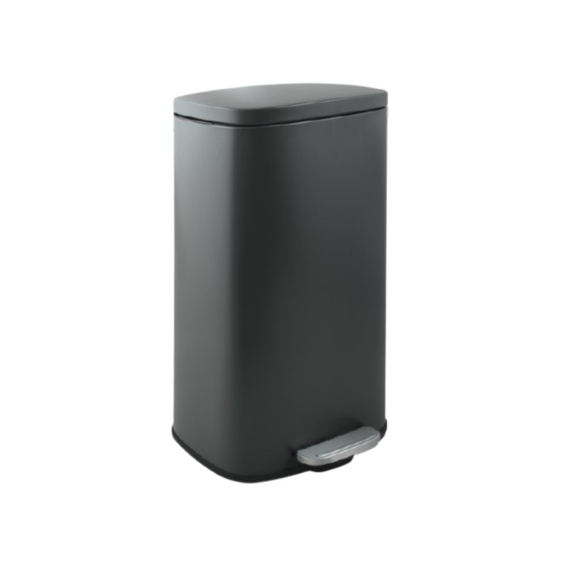 spirella Poubelle à  pédale de cuisine grande capacité Acier AKIRA 50L Gris mat Spirella
