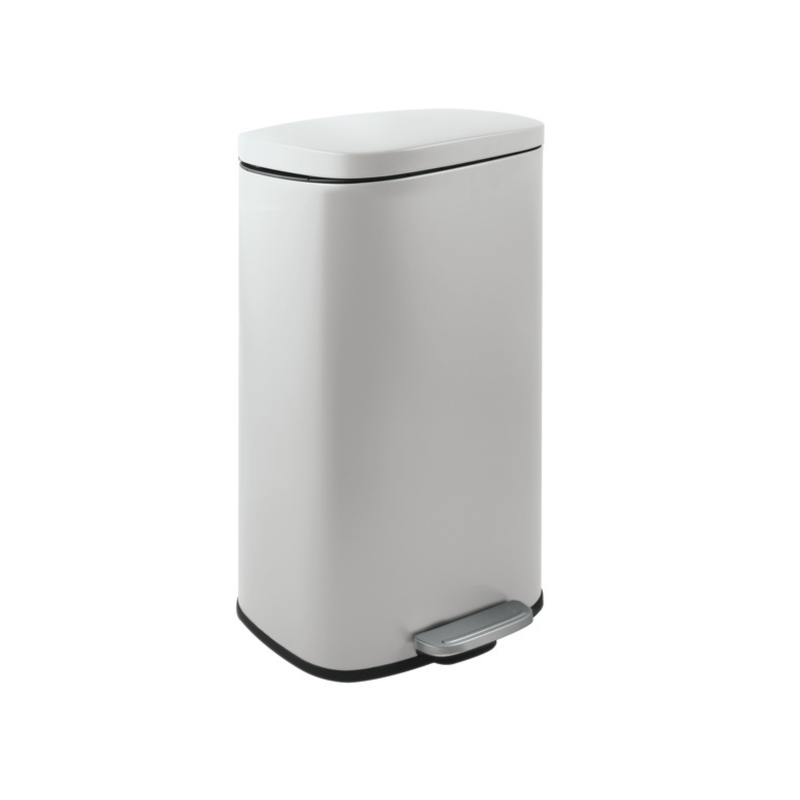 spirella Poubelle à  pédale de cuisine grande capacité Acier AKIRA 50L Blanc mat Spirella