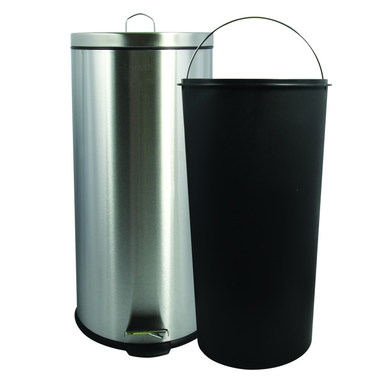 Spirella Poubelle à Pédale De Cuisine Inox 30L Gris MSV