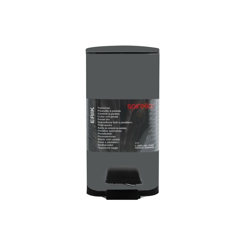 Spirella Poubelle à  Pédale Inox ERIK 5L Gris Mat Spirella