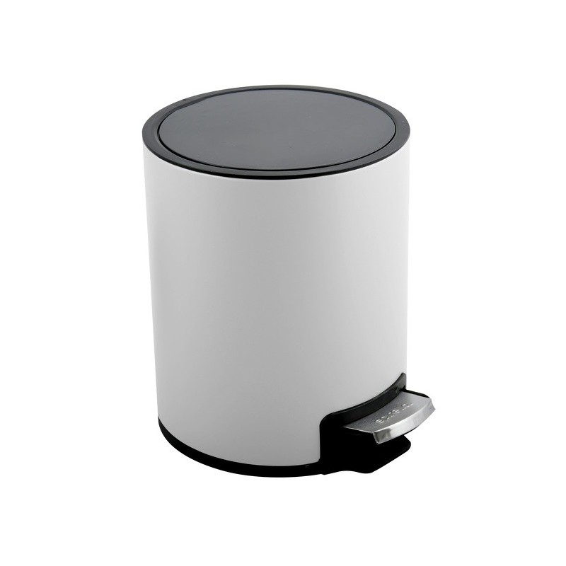 spirella Poubelle à  pédale Inox RIKU 3L Blanc mat Spirella