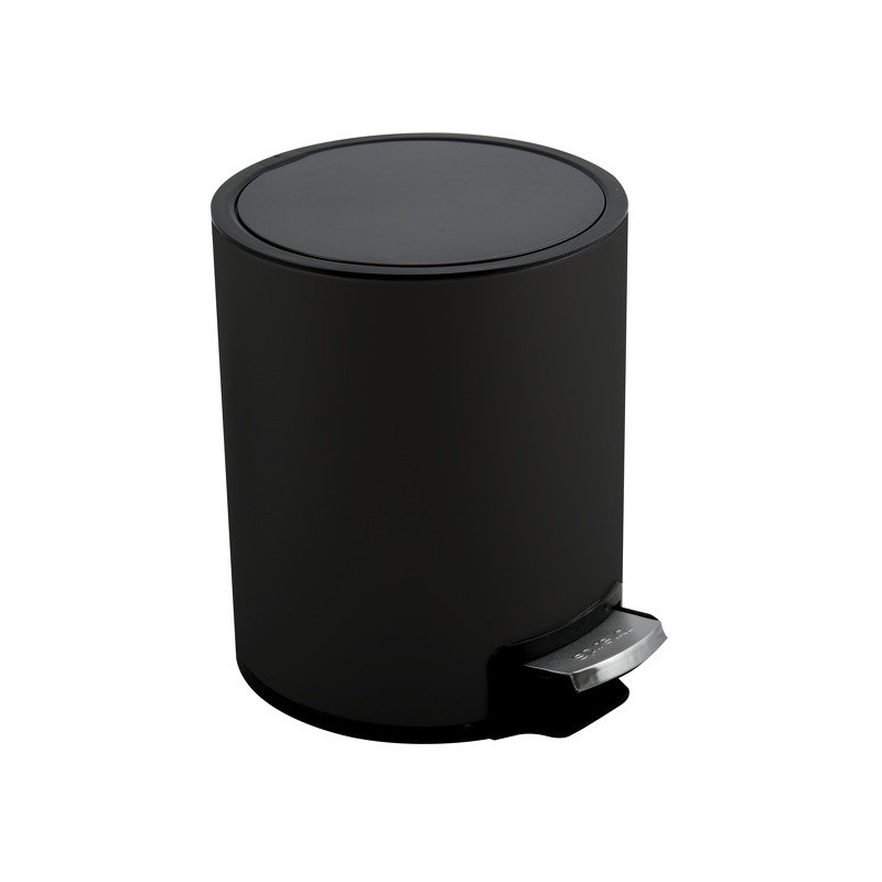 spirella Poubelle à  pédale Inox RIKU 3L Noir mat Spirella