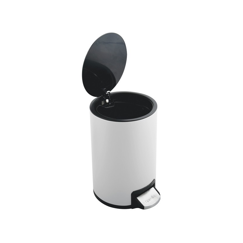 Spirella Poubelle à  Pédale Inox RIKU 5L Blanc Mat Spirella