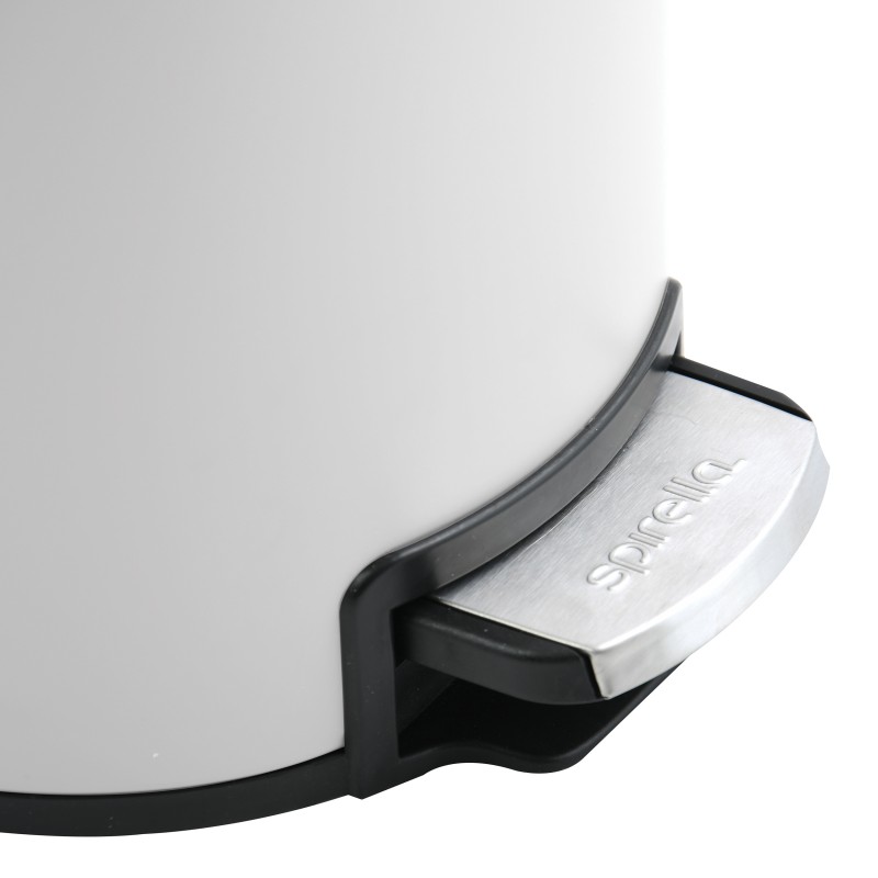 Spirella Poubelle à  Pédale Inox RIKU 5L Blanc Mat Spirella