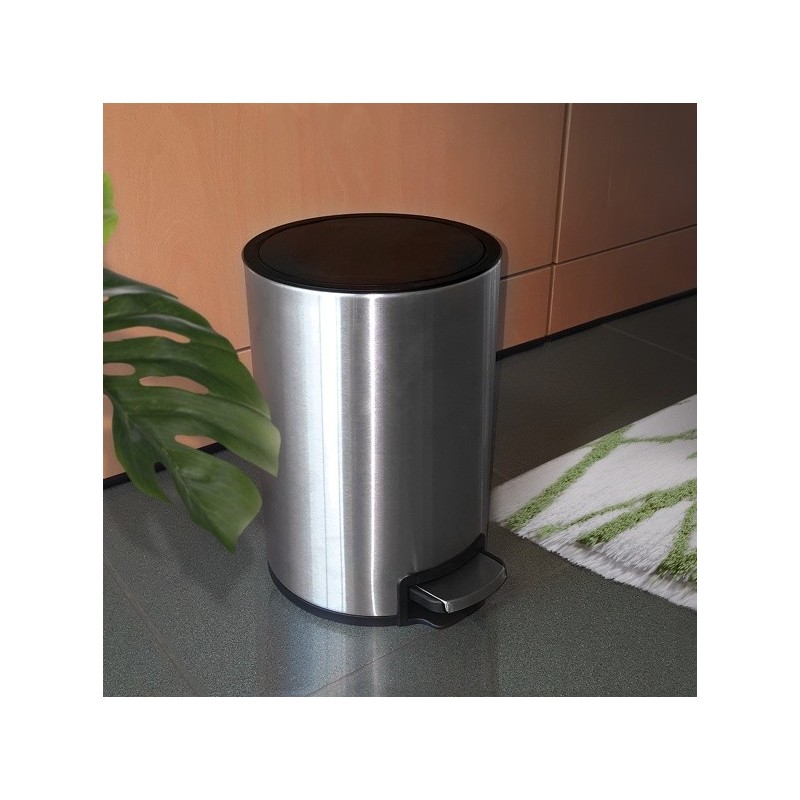 Spirella Poubelle à  Pédale Inox RIKU 5L Brossé Spirella