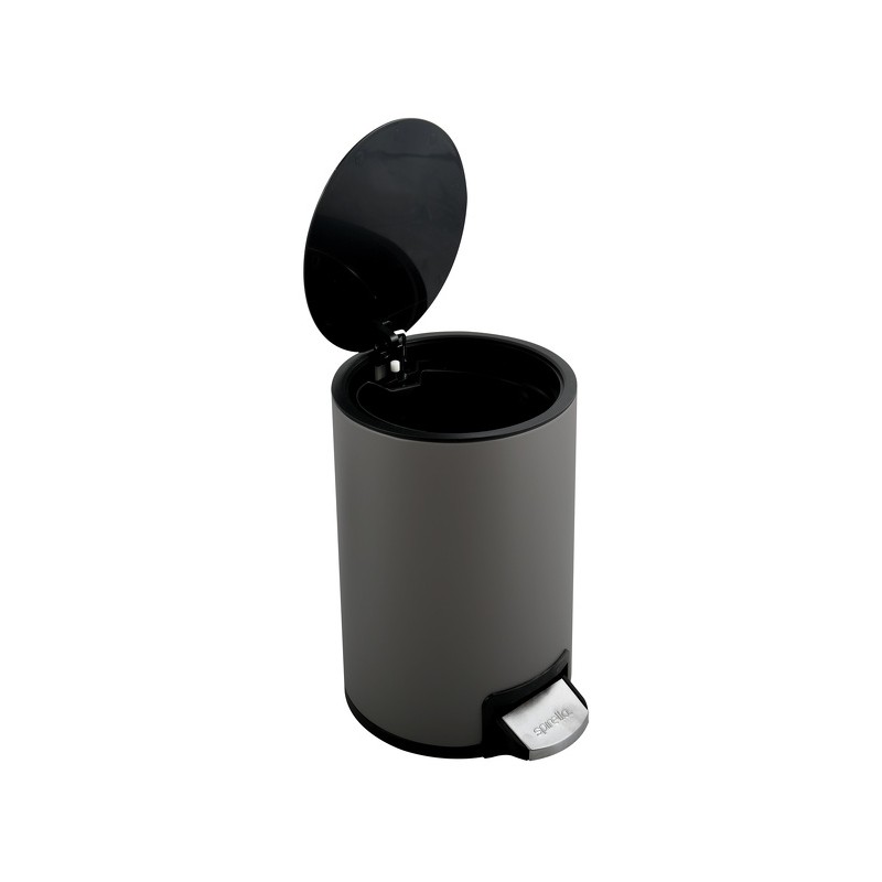 Spirella Poubelle à  Pédale Inox RIKU 5L Gris Mat Spirella