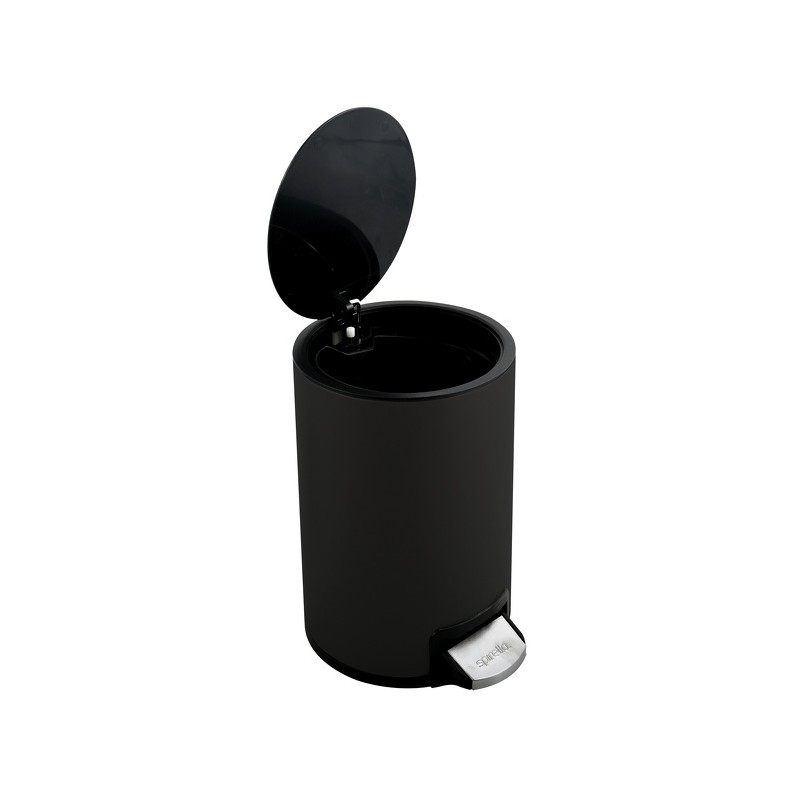 Spirella Poubelle à  Pédale Inox RIKU 5L Noir Mat Spirella