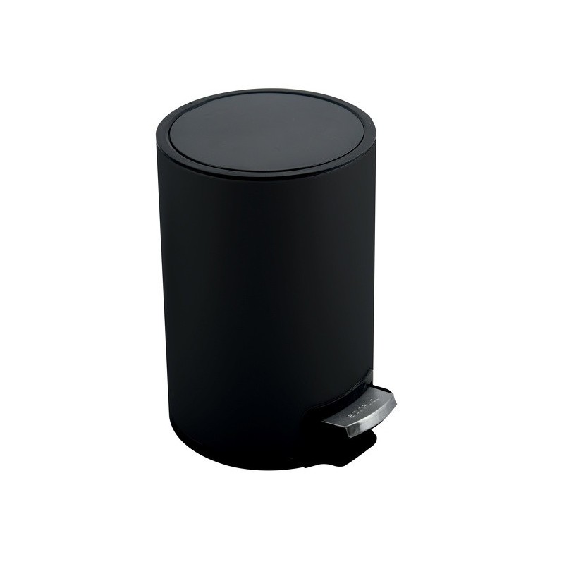 spirella Poubelle à  pédale Inox RIKU 5L Noir mat Spirella