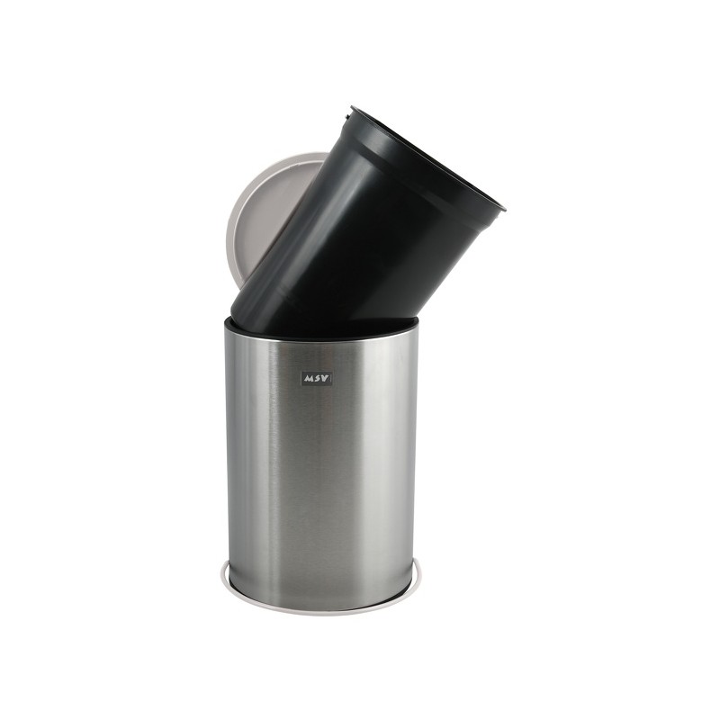 Spirella Poubelle à  Pédale Inox UNNA 5L Acier & Blanc MSV