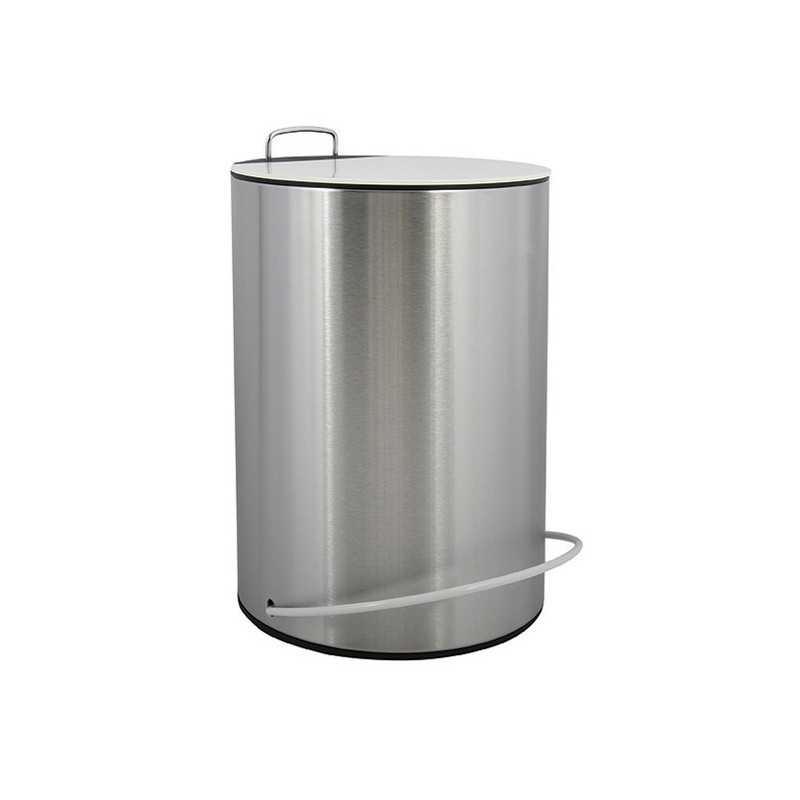 spirella Poubelle à pédale Inox UNNA 5L Acier & Blanc MSV