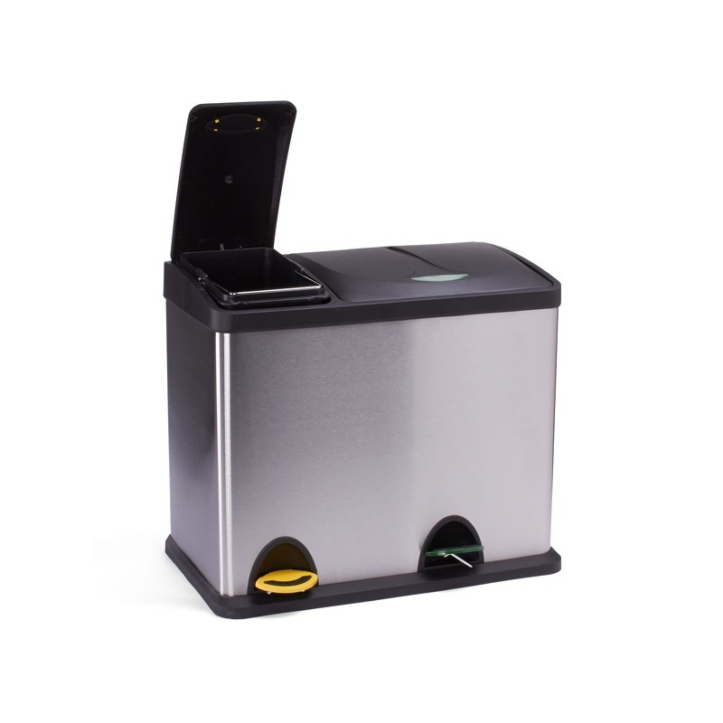 Spirella Poubelle à  Pédale Tri Sélectif Inox 18L+8L MSV
