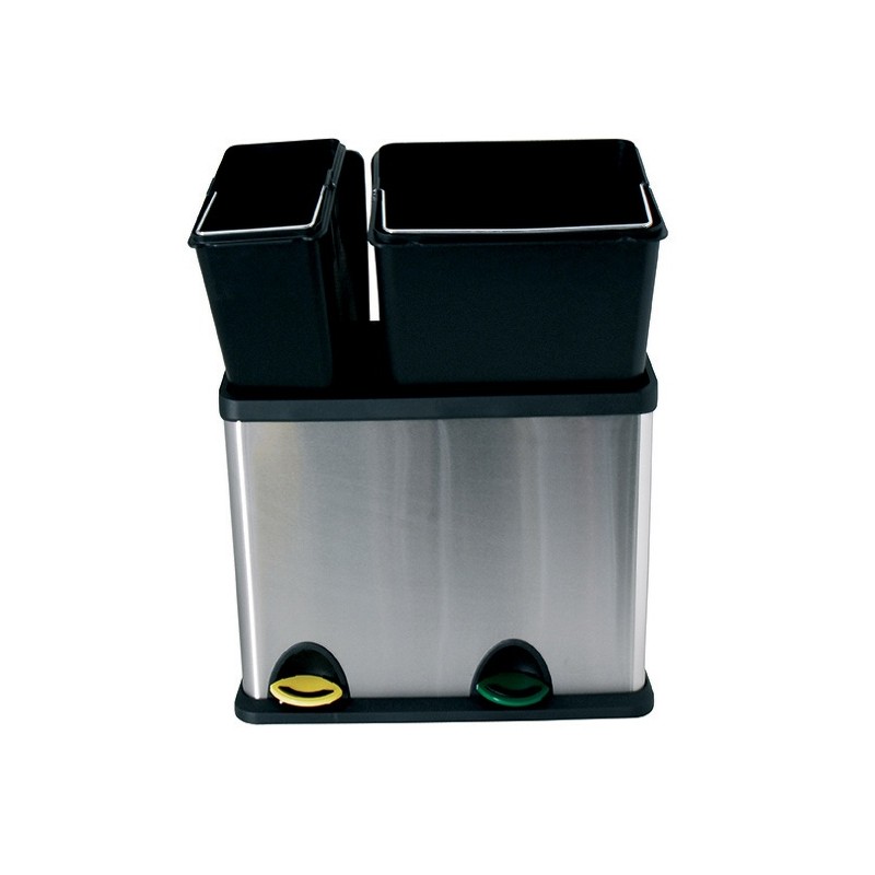 Spirella Poubelle à  Pédale Tri Sélectif Inox 18L+8L MSV