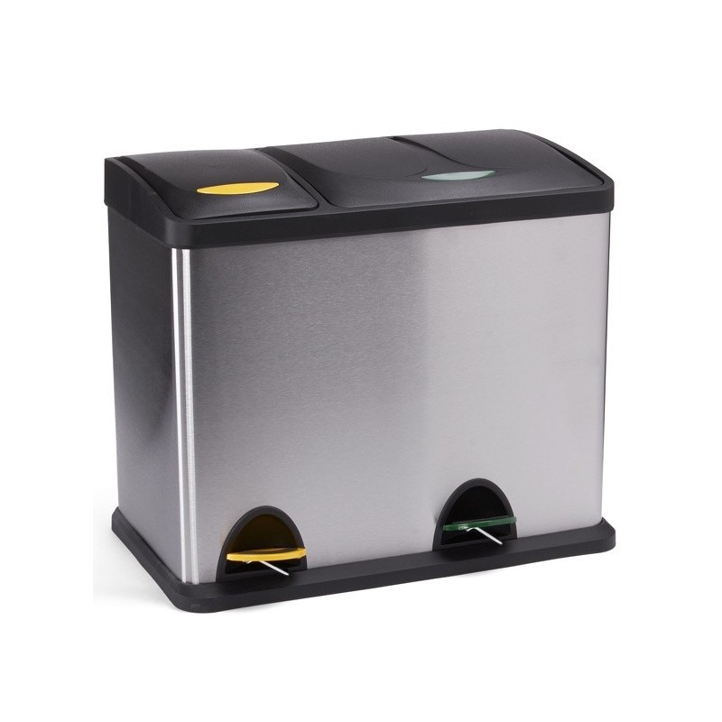 spirella Poubelle à  pédale Tri sélectif Inox 18L+8L MSV