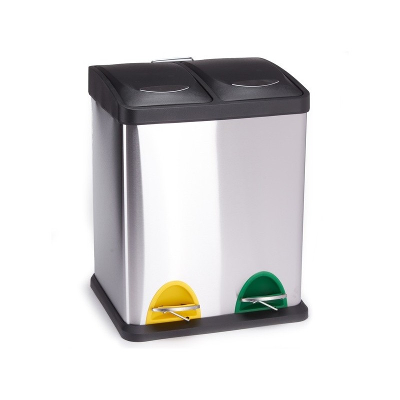 spirella Poubelle à  pédale Tri sélectif Inox 2 bacs 8L MSV