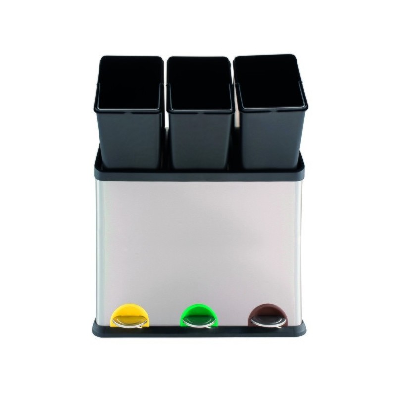 Spirella Poubelle à  Pédale Tri Sélectif Inox 3x20L MSV