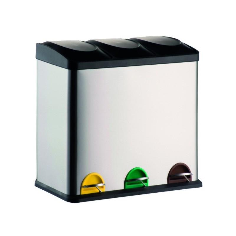 spirella Poubelle à  pédale Tri sélectif Inox 3x20L MSV