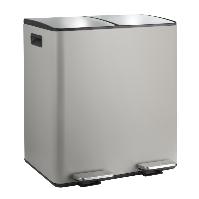 spirella Poubelle tri Sélectif ALIYA 40L (2x20L) Acier Taupe mat Spirella