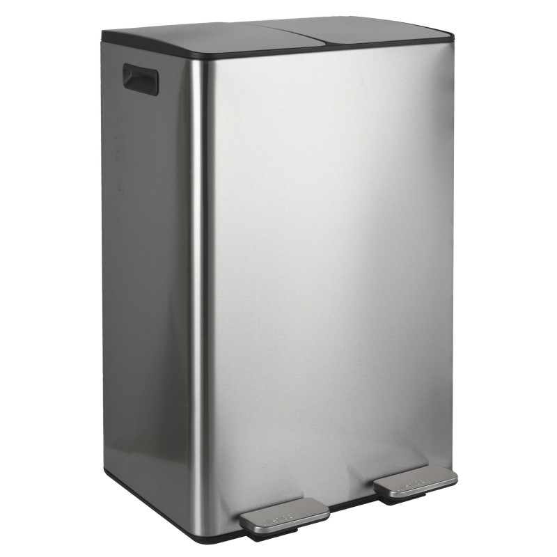 spirella Poubelle tri Sélectif ALIYA 60L (2x30L) Acier Brossé Spirella