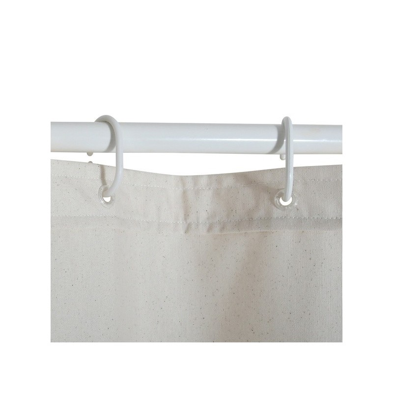 Spirella Rideau De Douche Coton & Polyester CORDELE 180x200cm QUALITà PREMIUM Beige - Anneaux Inclus MSV